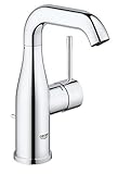 Grohe Essence - Grifo de lavabo, vaciador automático, caño medio alto, ángulo de giro ajustable a 0°, 150° o 360°, Tamaño M (Ref. 23462001)