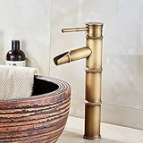 Grifo de baño, grifo de lavabo de bronce retro, grifo de un solo orificio de agua fría y caliente, adecuado para diámetros interiores de 32 mm a 40 mm