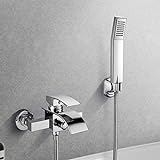 WOOHSE Mezclador Monomando para bañera y ducha, grifo ducha con Alcachofa de Ducha y soporte de ducha de mano, Cromado